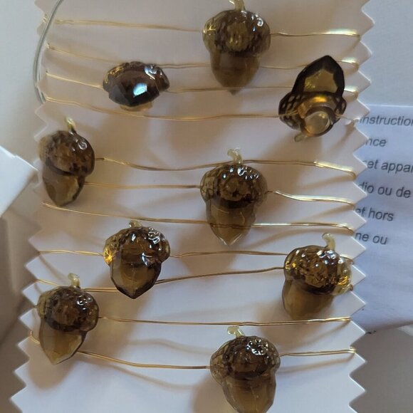 NWT Brown Acorn 18 String Lights Timer Autumn Home Decor Nature Trees Ashland - Picture 10 of 10